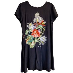 VTG Jeffrey & Dara Floral Dress, Size 8, Black/Multicolored, NWT